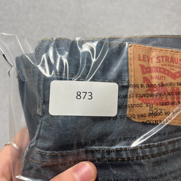 Levis Jeans Mens 29x28 Blue 527 Bootcut Cowboy Western Denim Distress (Tag 30x30 - Picture 10 of 10